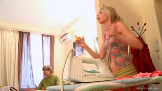 Blonde Mature Wife Stuck on Massage Bed & Masseur Fingering her Pussy as Husband waiting outside-siw