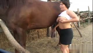 “丰满的妻子不能得到足够多的这种巨大的马阴茎